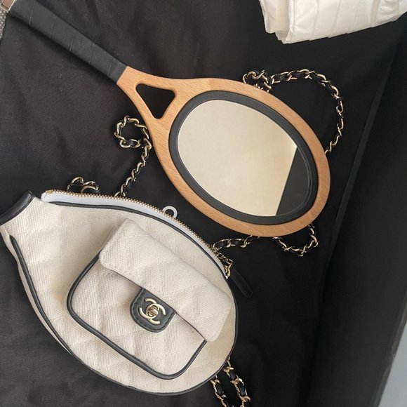Brand new CHANEL tennis clutch with chain and mirror - Picture 7 of 8
